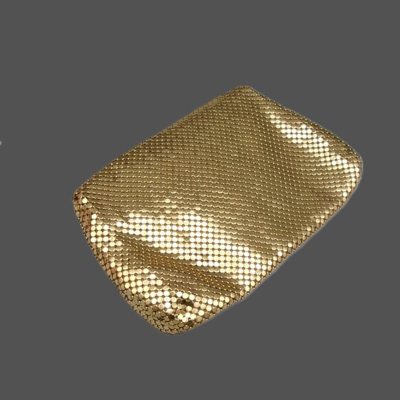Vintage Whiting & Davis Gold Mesh Evening Bag Clutch with Rhinestone Clasp - Picture 7 of 9